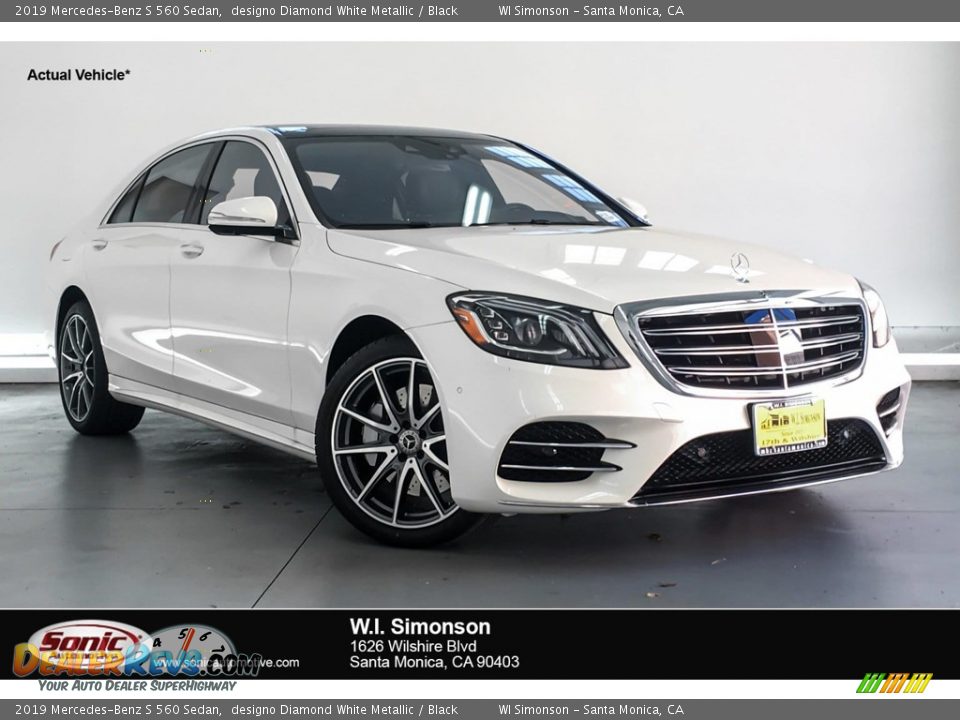 2019 Mercedes-Benz S 560 Sedan designo Diamond White Metallic / Black Photo #1