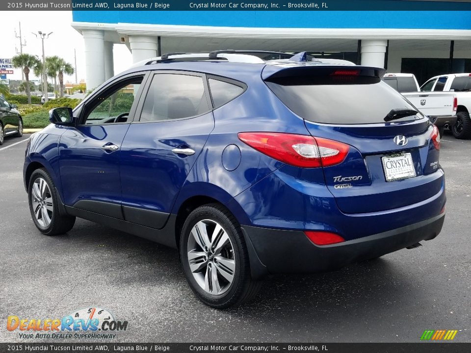 2015 Hyundai Tucson Limited AWD Laguna Blue / Beige Photo #3