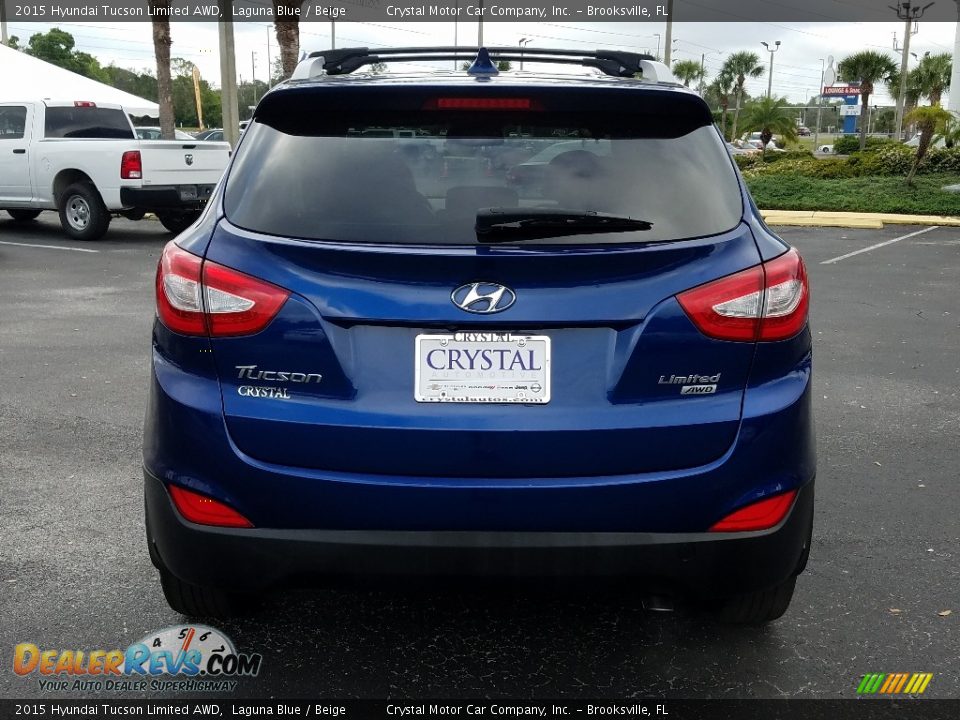 2015 Hyundai Tucson Limited AWD Laguna Blue / Beige Photo #4