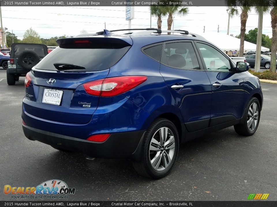 2015 Hyundai Tucson Limited AWD Laguna Blue / Beige Photo #5