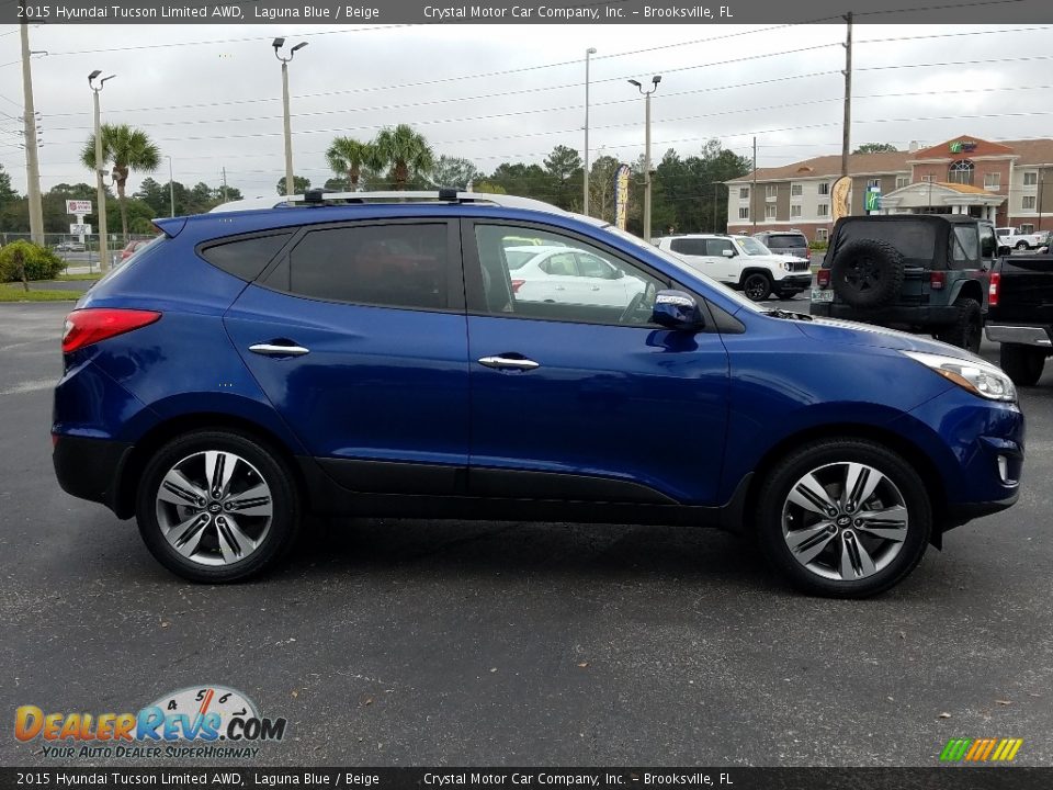 2015 Hyundai Tucson Limited AWD Laguna Blue / Beige Photo #6