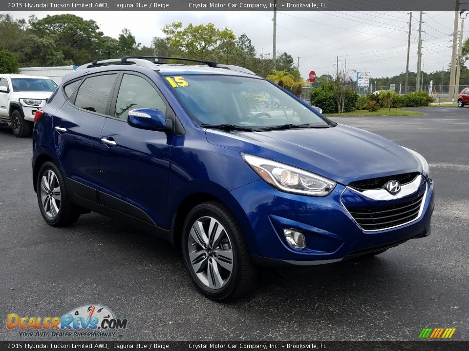 2015 Hyundai Tucson Limited AWD Laguna Blue / Beige Photo #7