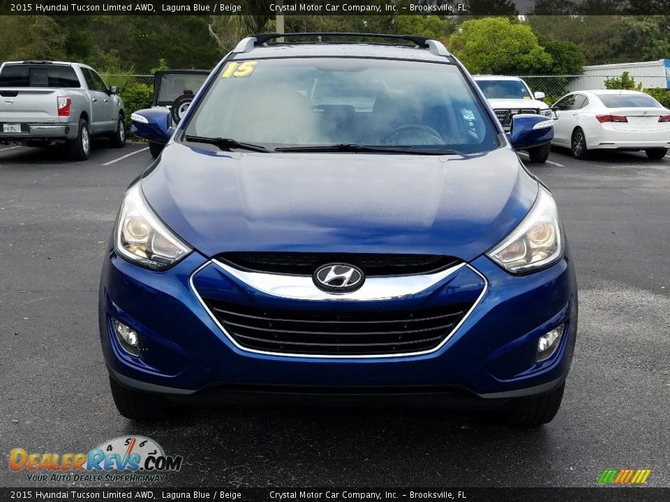 2015 Hyundai Tucson Limited AWD Laguna Blue / Beige Photo #8