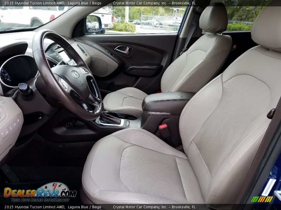 2015 Hyundai Tucson Limited AWD Laguna Blue / Beige Photo #9