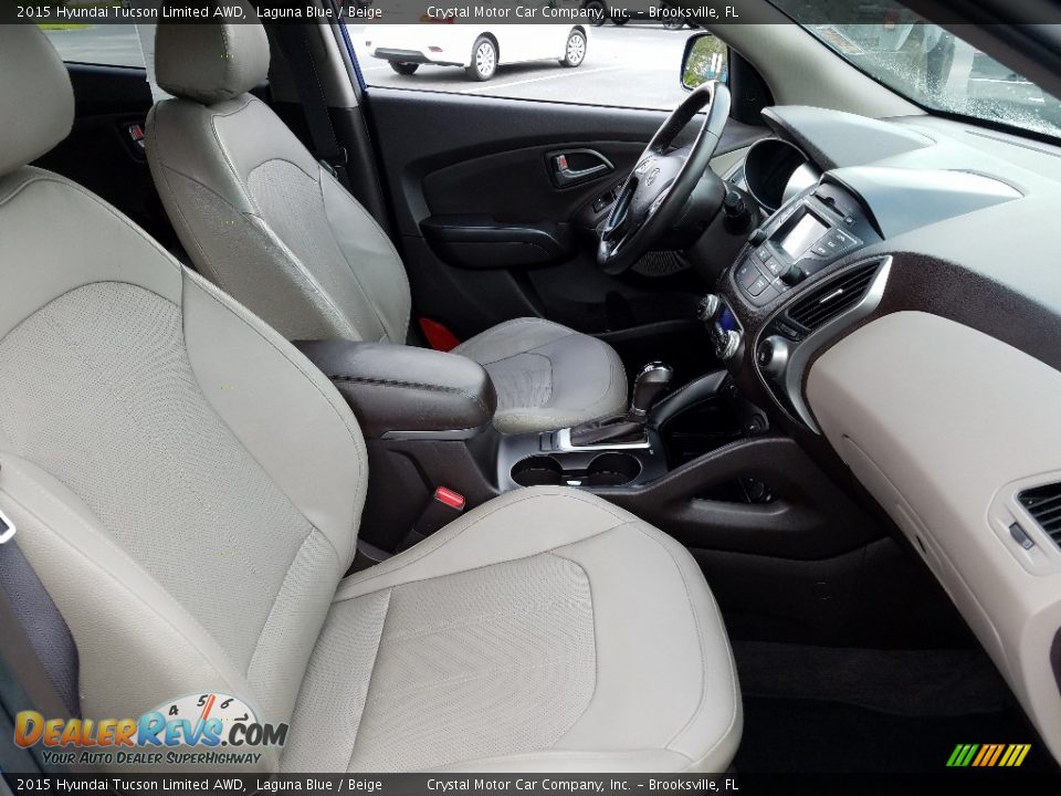 2015 Hyundai Tucson Limited AWD Laguna Blue / Beige Photo #12