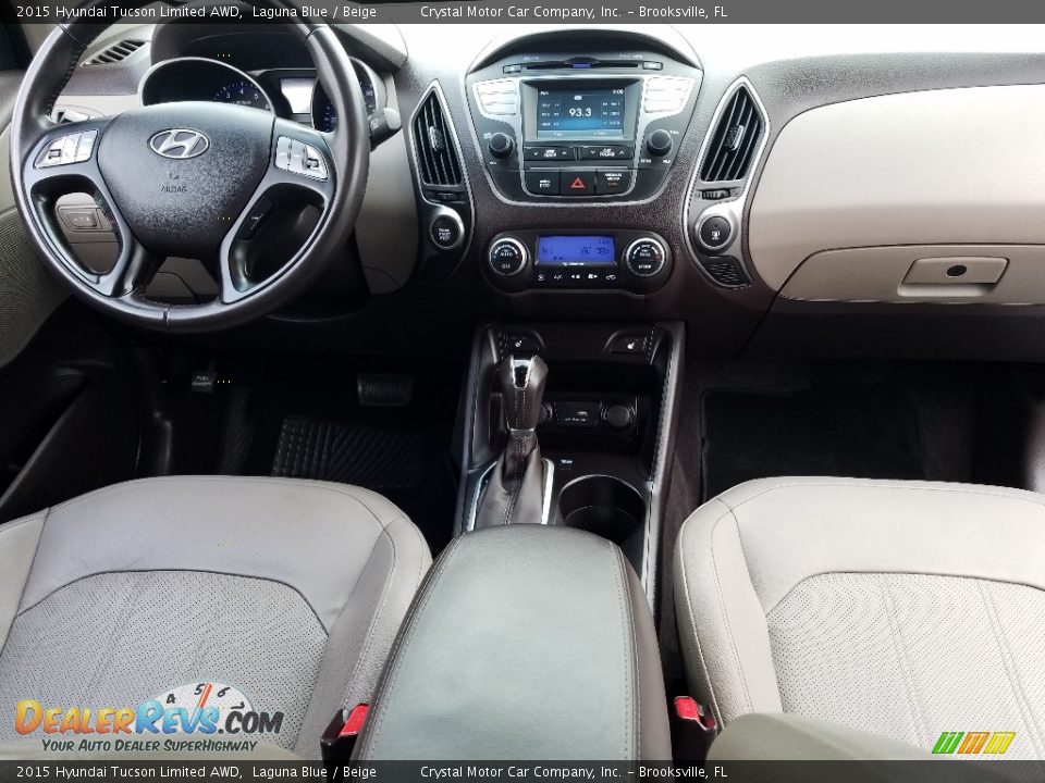 2015 Hyundai Tucson Limited AWD Laguna Blue / Beige Photo #13
