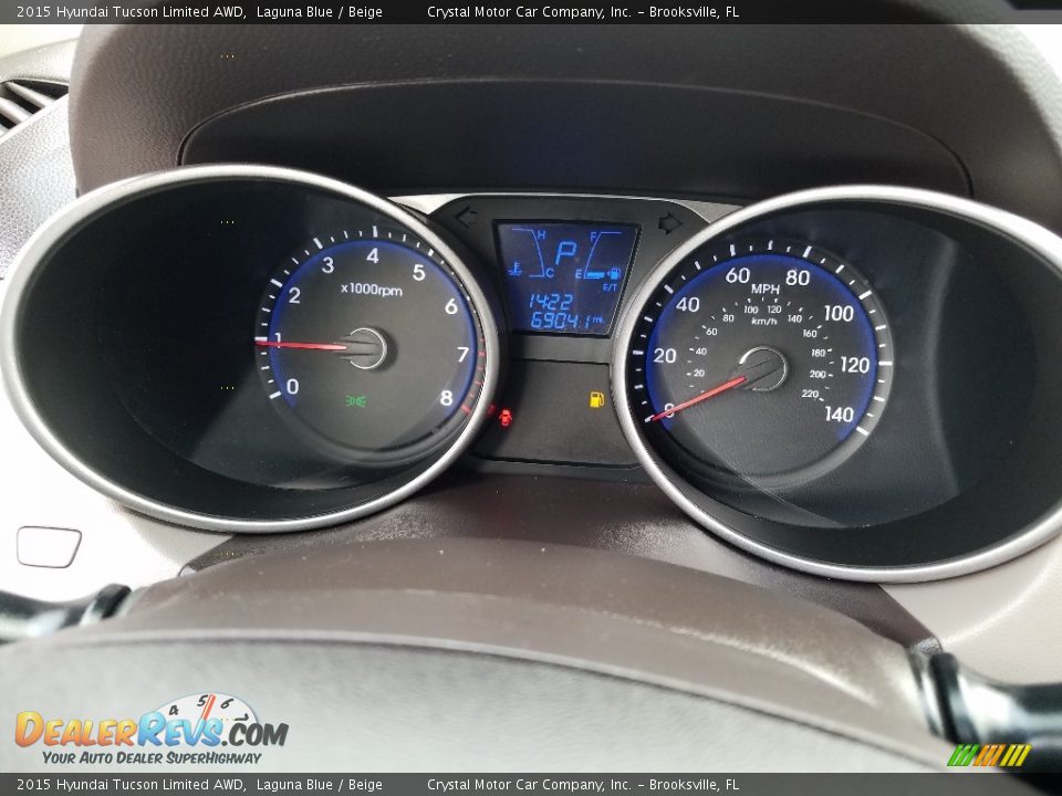 2015 Hyundai Tucson Limited AWD Laguna Blue / Beige Photo #14