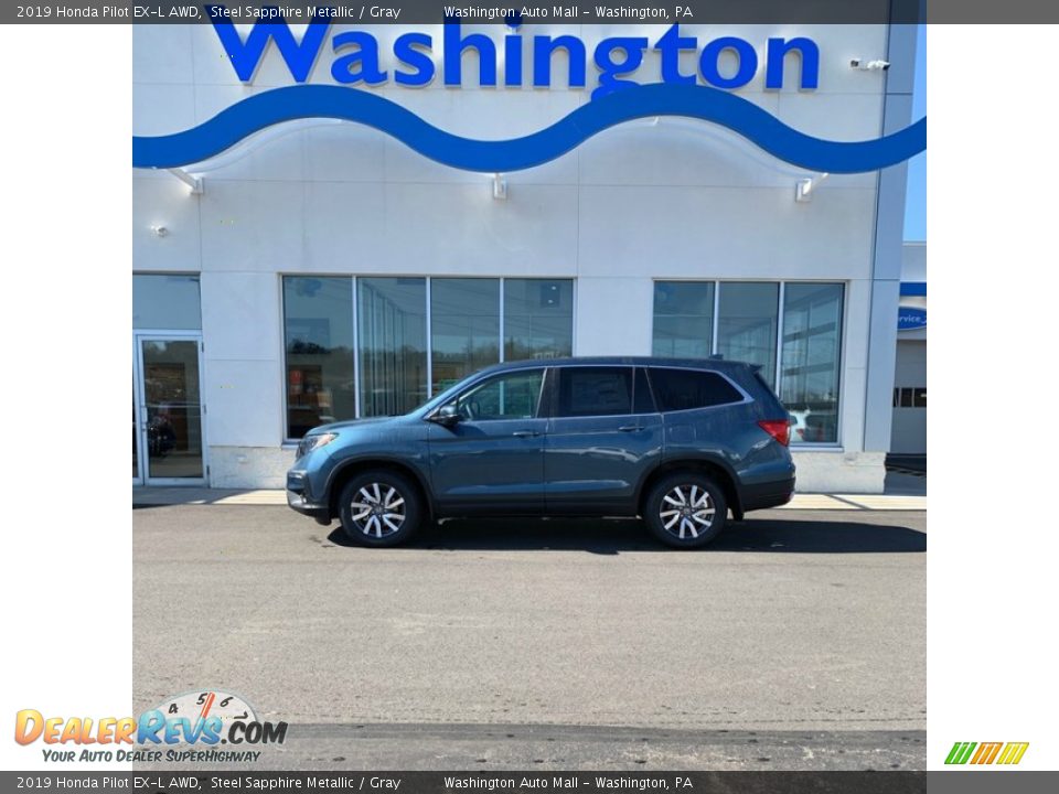 2019 Honda Pilot EX-L AWD Steel Sapphire Metallic / Gray Photo #1