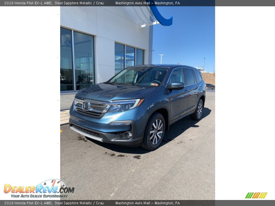 2019 Honda Pilot EX-L AWD Steel Sapphire Metallic / Gray Photo #2