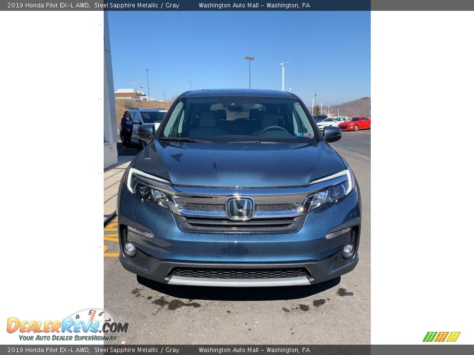2019 Honda Pilot EX-L AWD Steel Sapphire Metallic / Gray Photo #3