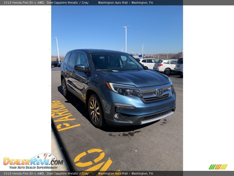 2019 Honda Pilot EX-L AWD Steel Sapphire Metallic / Gray Photo #4
