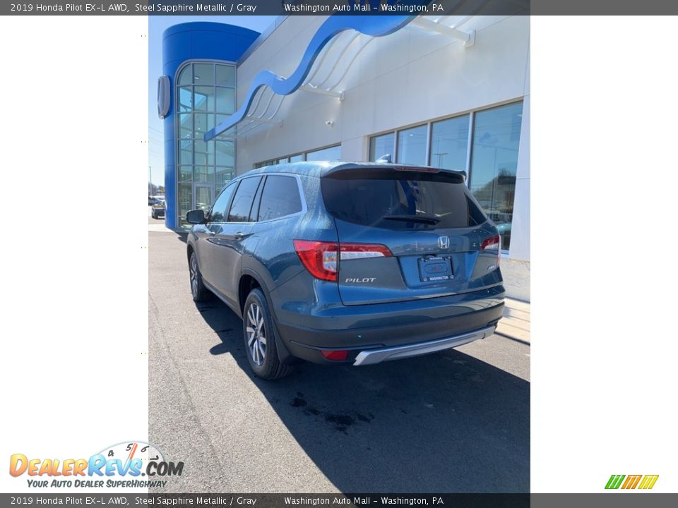 2019 Honda Pilot EX-L AWD Steel Sapphire Metallic / Gray Photo #7