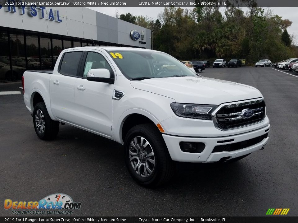2019 Ford Ranger Lariat SuperCrew Oxford White / Medium Stone Photo #7