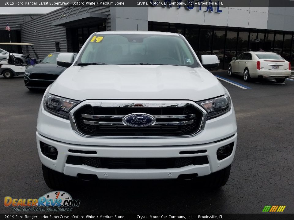 2019 Ford Ranger Lariat SuperCrew Oxford White / Medium Stone Photo #8