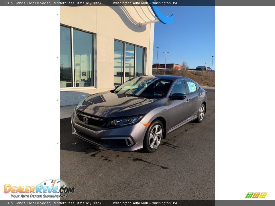2019 Honda Civic LX Sedan Modern Steel Metallic / Black Photo #2