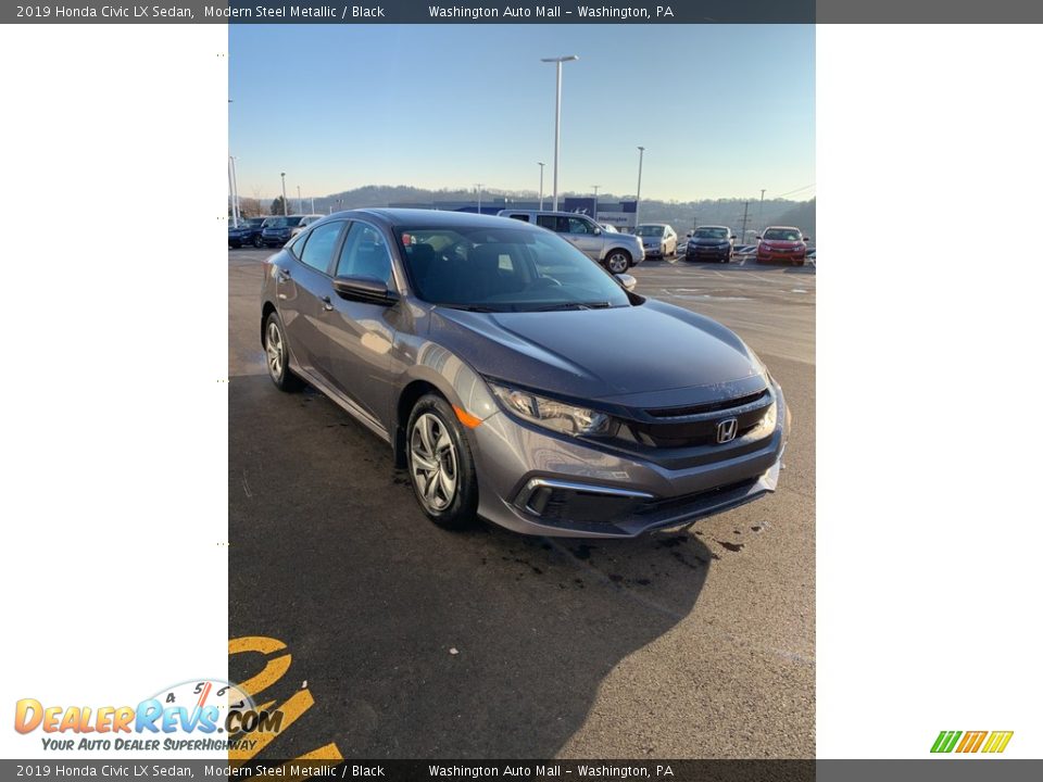 2019 Honda Civic LX Sedan Modern Steel Metallic / Black Photo #4