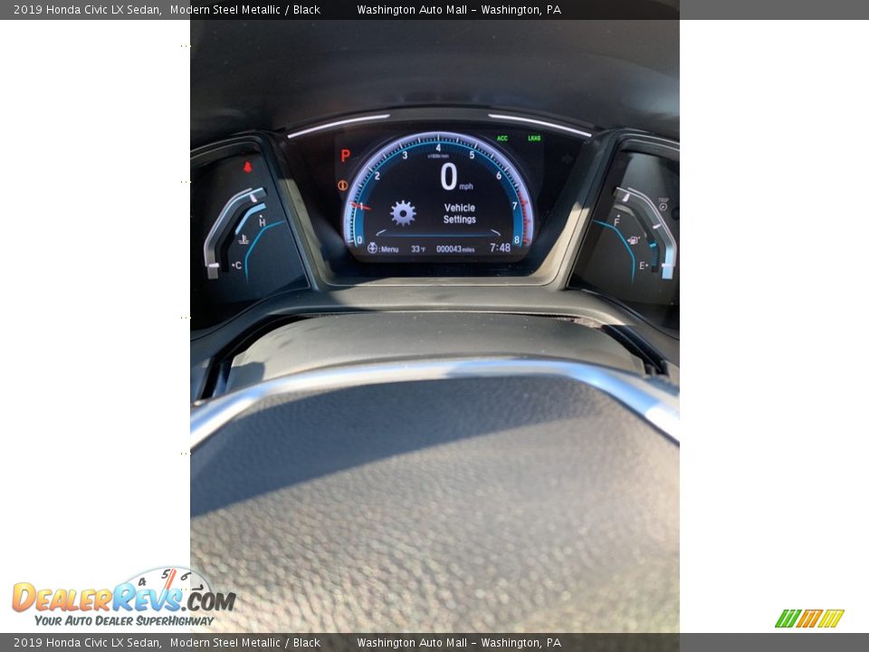 2019 Honda Civic LX Sedan Modern Steel Metallic / Black Photo #30