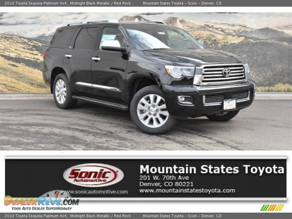 2019 Toyota Sequoia Platinum 4x4 Midnight Black Metallic / Red Rock Photo #1
