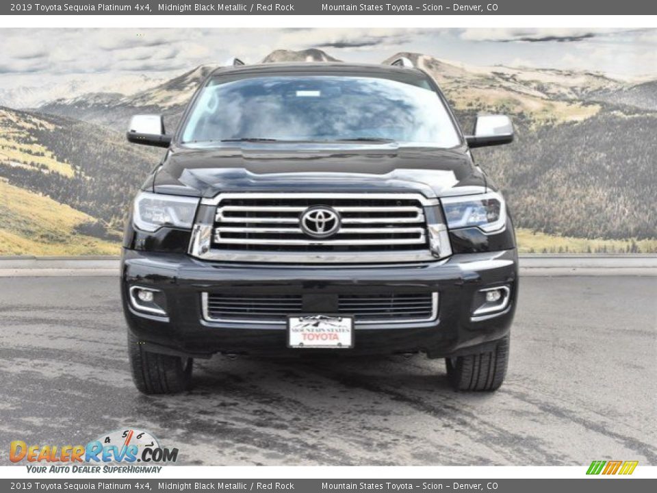 2019 Toyota Sequoia Platinum 4x4 Midnight Black Metallic / Red Rock Photo #2