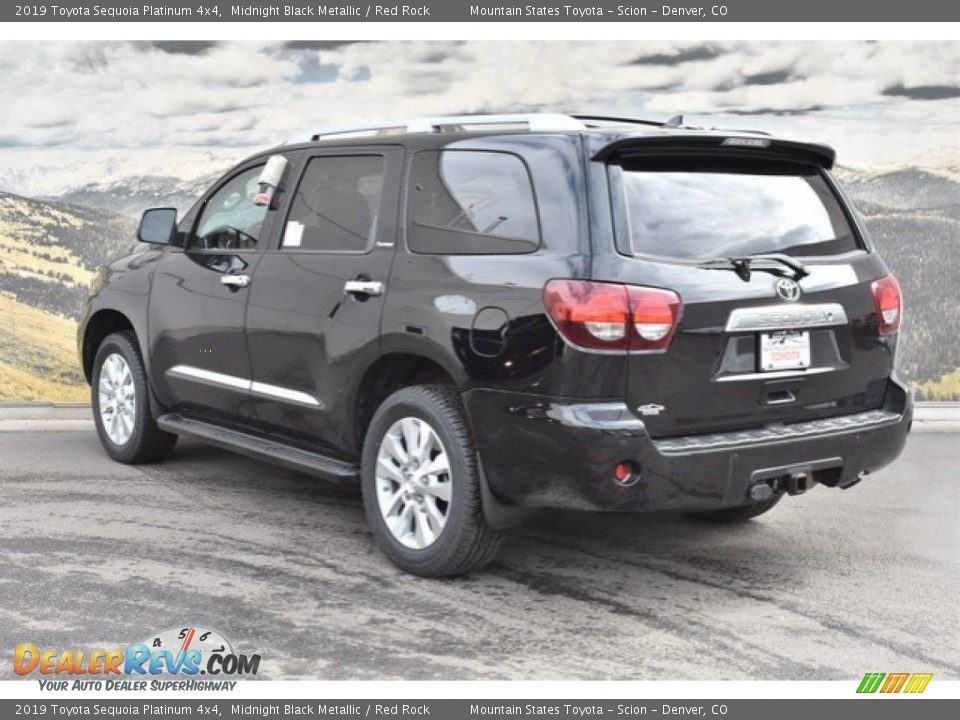 2019 Toyota Sequoia Platinum 4x4 Midnight Black Metallic / Red Rock Photo #3