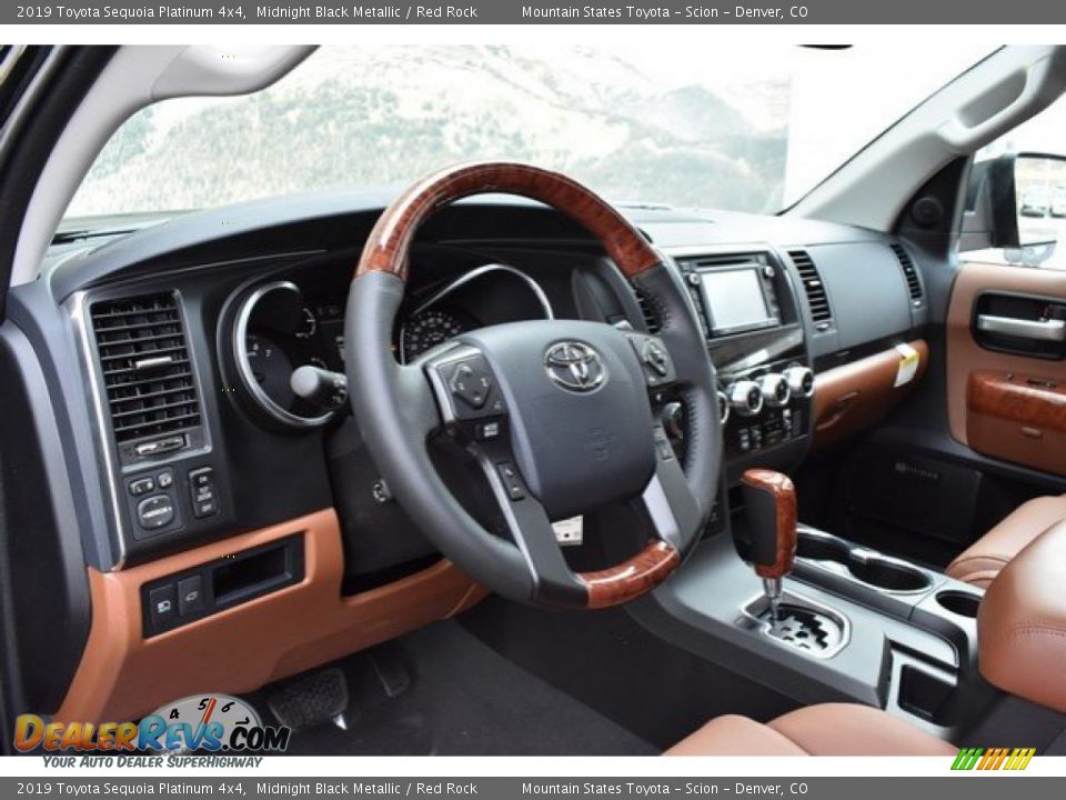 2019 Toyota Sequoia Platinum 4x4 Midnight Black Metallic / Red Rock Photo #5