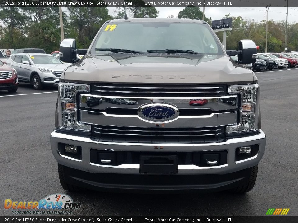 2019 Ford F250 Super Duty Lariat Crew Cab 4x4 Stone Gray / Camel Photo #8