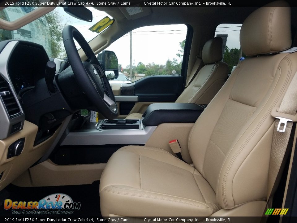 2019 Ford F250 Super Duty Lariat Crew Cab 4x4 Stone Gray / Camel Photo #9