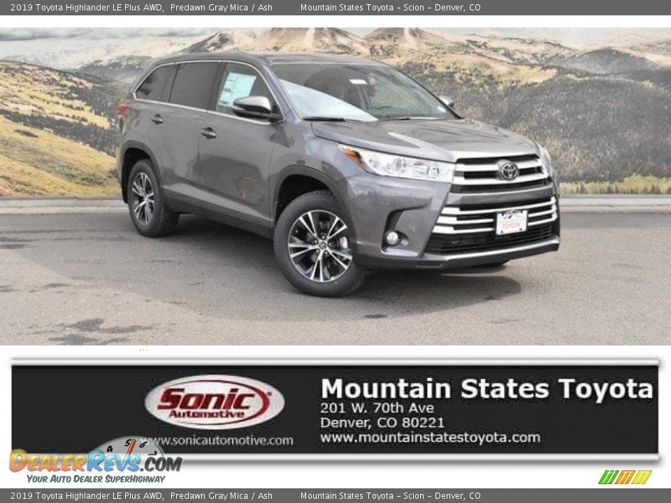 2019 Toyota Highlander LE Plus AWD Predawn Gray Mica / Ash Photo #1