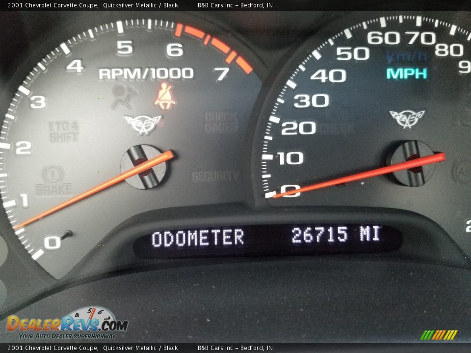 2001 Chevrolet Corvette Coupe Quicksilver Metallic / Black Photo #17
