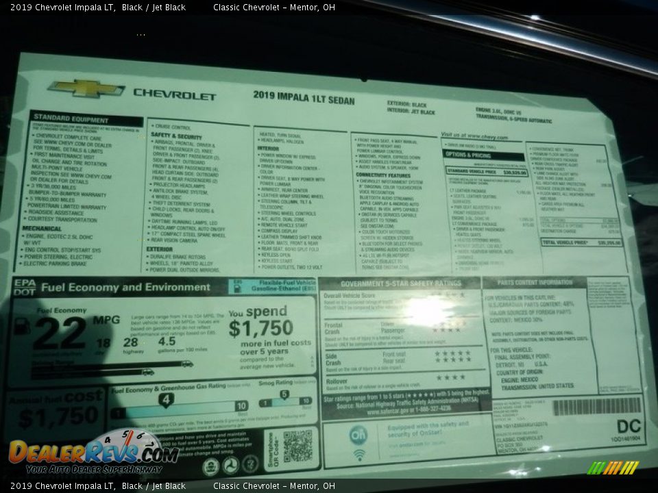 2019 Chevrolet Impala LT Black / Jet Black Photo #6