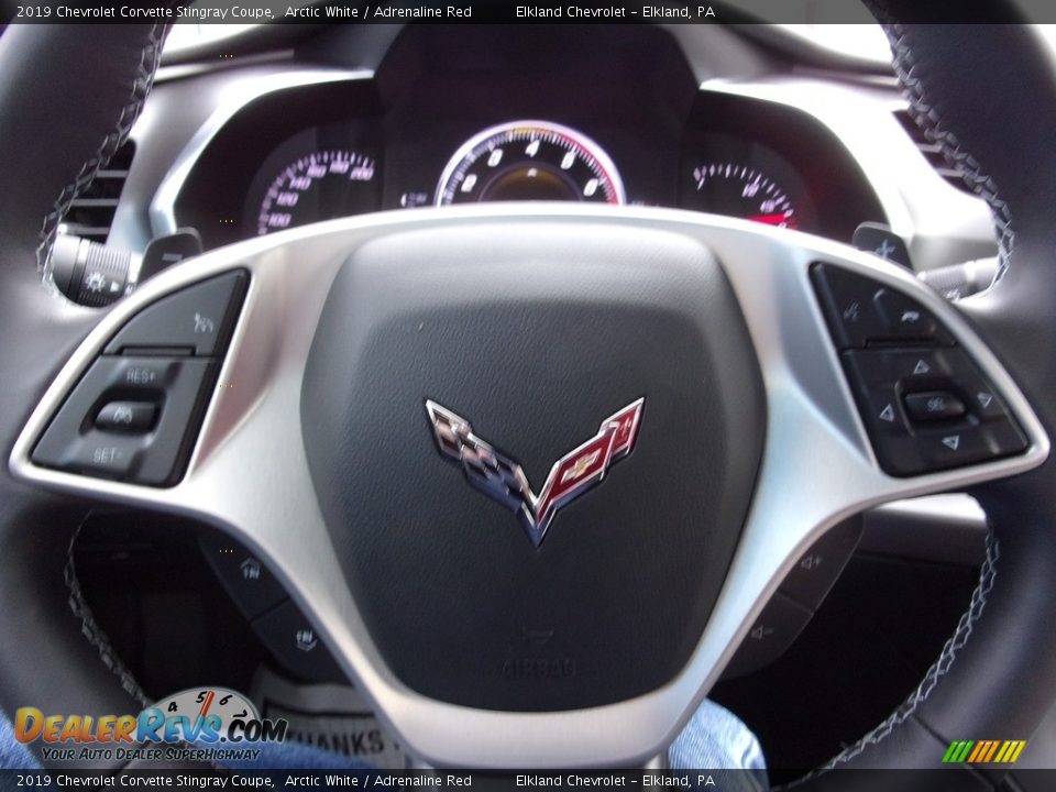 2019 Chevrolet Corvette Stingray Coupe Arctic White / Adrenaline Red Photo #27