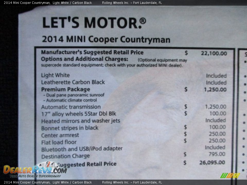 2014 Mini Cooper Countryman Light White / Carbon Black Photo #14