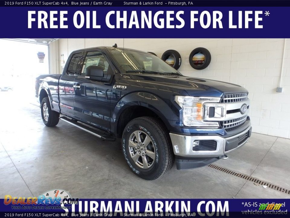 2019 Ford F150 XLT SuperCab 4x4 Blue Jeans / Earth Gray Photo #1
