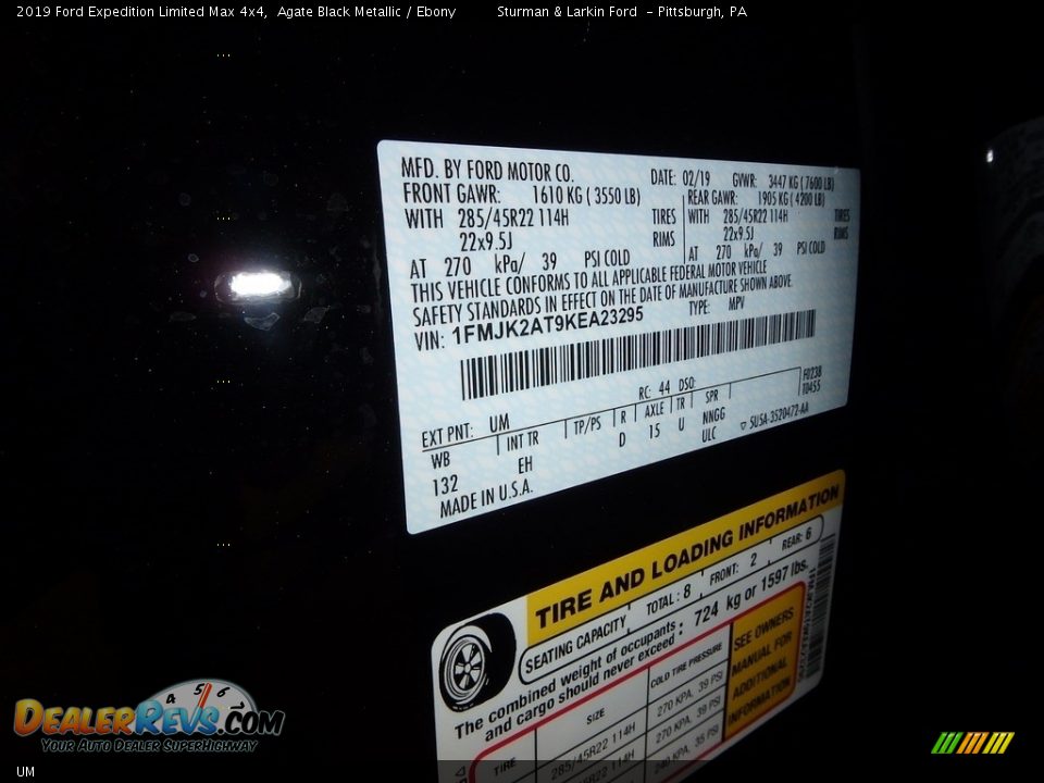 Ford Color Code UM Agate Black Metallic