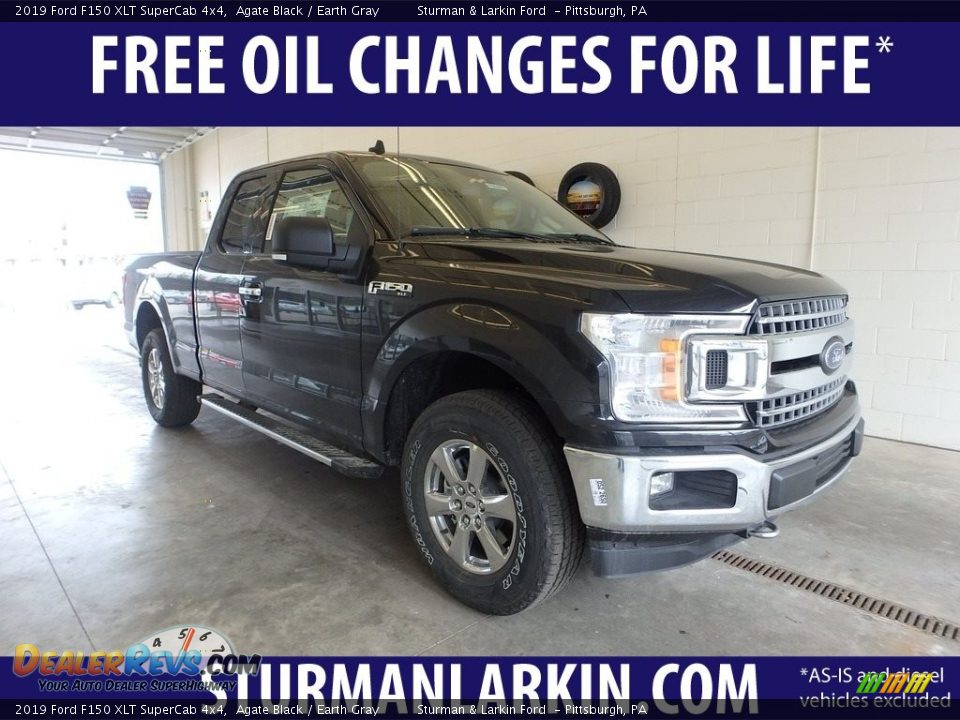 2019 Ford F150 XLT SuperCab 4x4 Agate Black / Earth Gray Photo #1