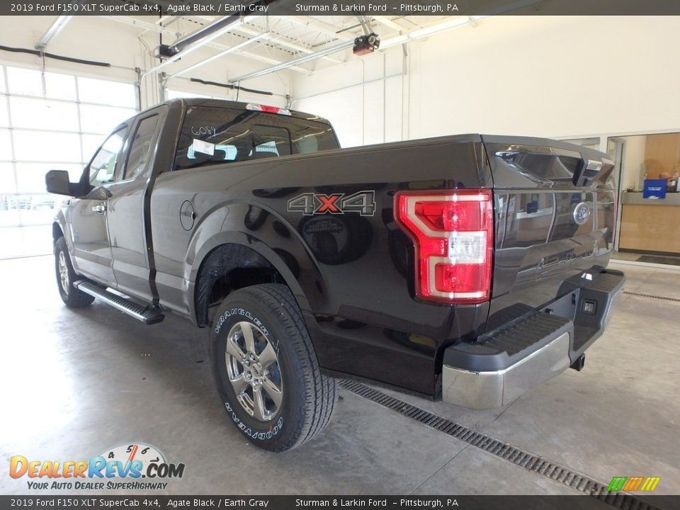 2019 Ford F150 XLT SuperCab 4x4 Agate Black / Earth Gray Photo #3