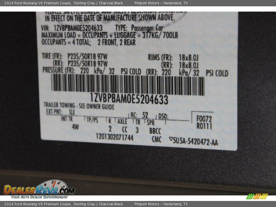 2014 Ford Mustang V6 Premium Coupe Sterling Gray / Charcoal Black Photo #30