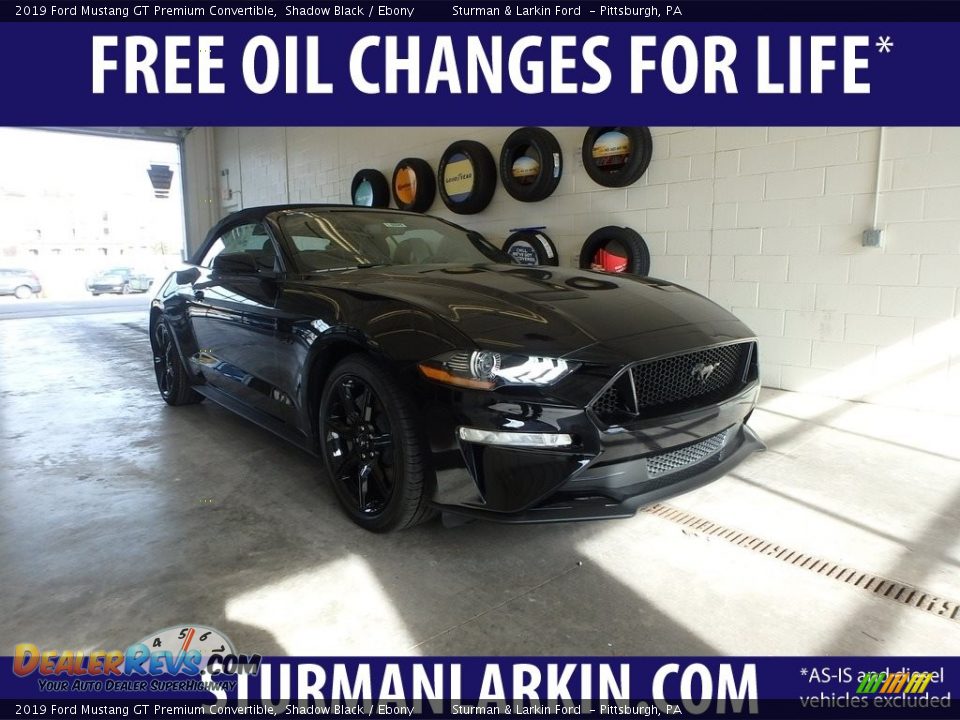 2019 Ford Mustang GT Premium Convertible Shadow Black / Ebony Photo #1