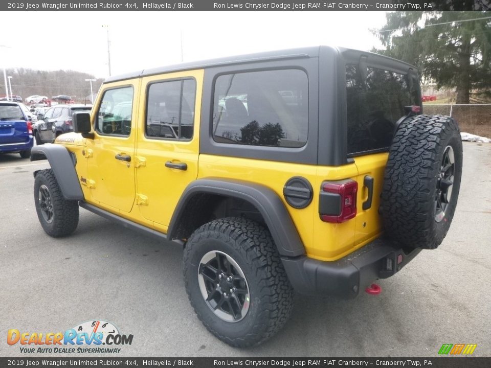 2019 Jeep Wrangler Unlimited Rubicon 4x4 Hellayella / Black Photo #3