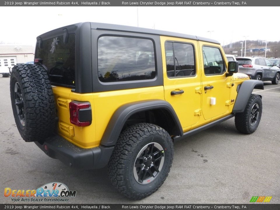 2019 Jeep Wrangler Unlimited Rubicon 4x4 Hellayella / Black Photo #5