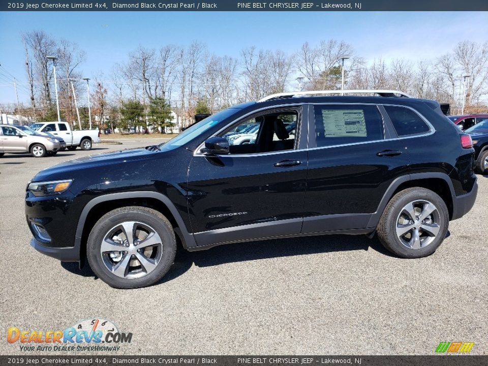 2019 Jeep Cherokee Limited 4x4 Diamond Black Crystal Pearl / Black Photo #3