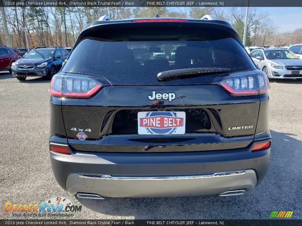2019 Jeep Cherokee Limited 4x4 Diamond Black Crystal Pearl / Black Photo #5