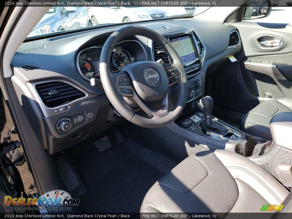 2019 Jeep Cherokee Limited 4x4 Diamond Black Crystal Pearl / Black Photo #7