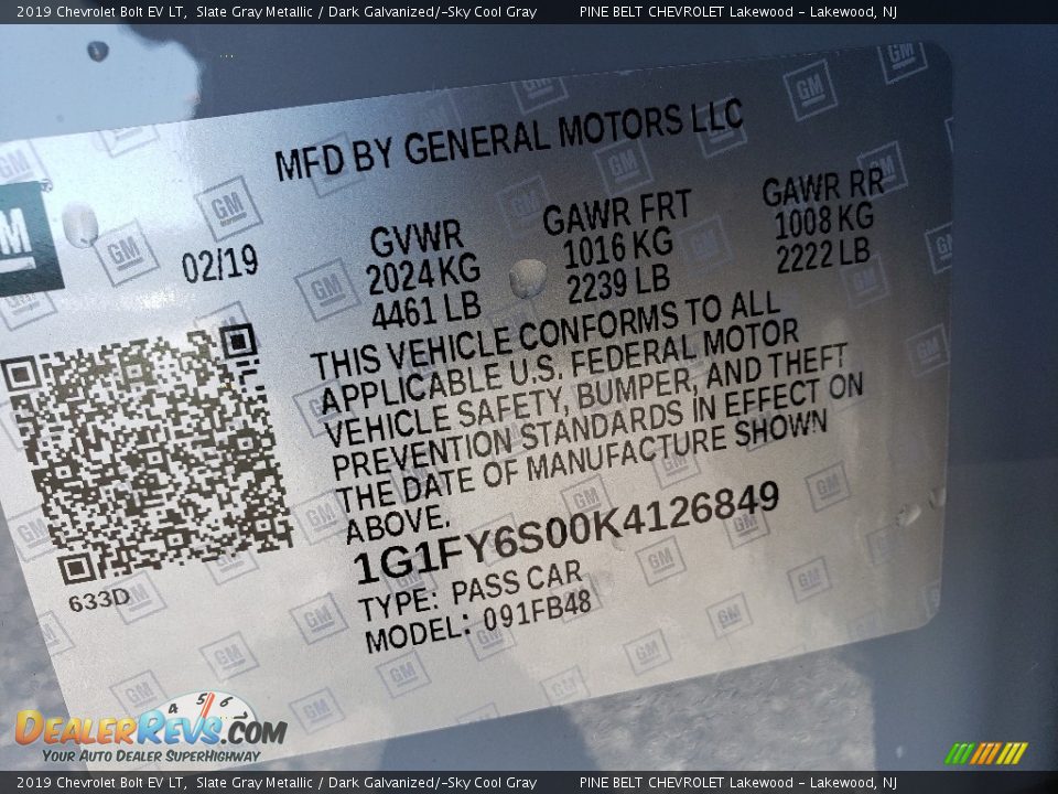 2019 Chevrolet Bolt EV LT Slate Gray Metallic / Dark Galvanized/­Sky Cool Gray Photo #9