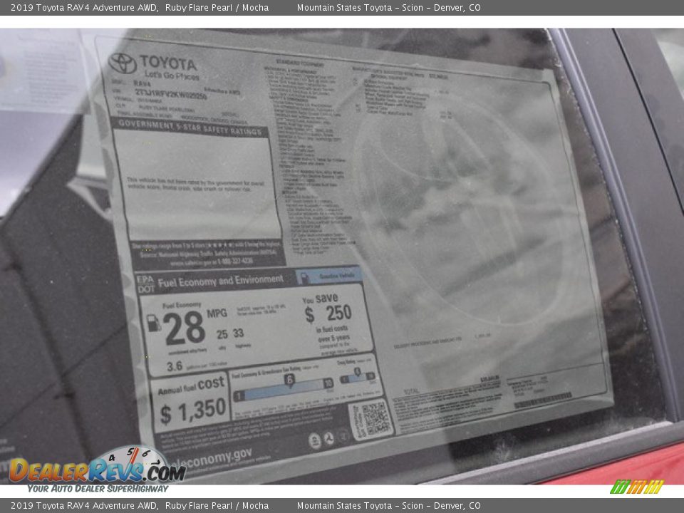 2019 Toyota RAV4 Adventure AWD Ruby Flare Pearl / Mocha Photo #10