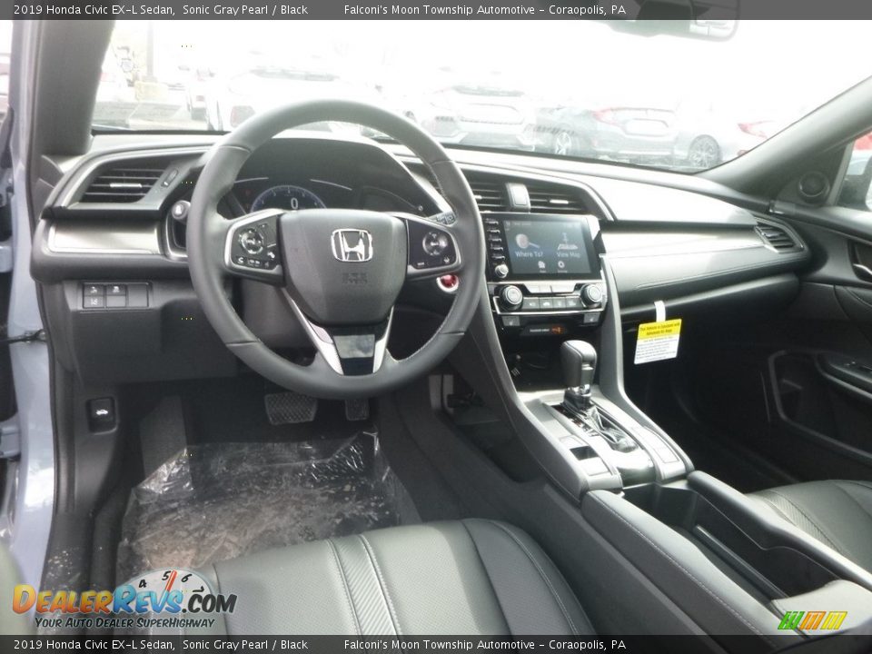 Black Interior - 2019 Honda Civic EX-L Sedan Photo #10