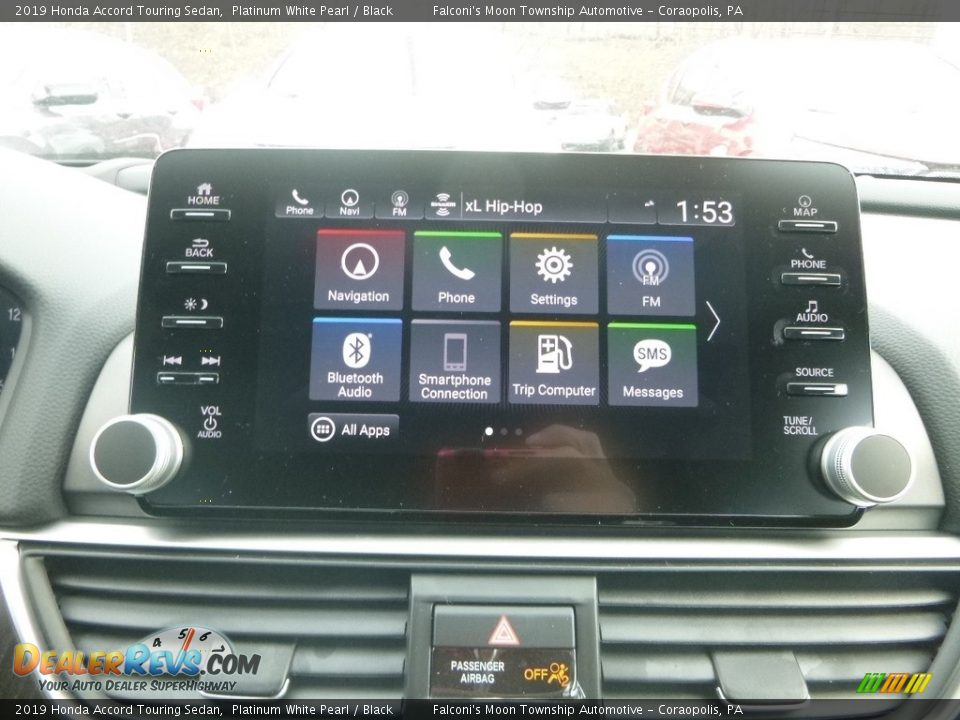 2019 Honda Accord Touring Sedan Platinum White Pearl / Black Photo #15