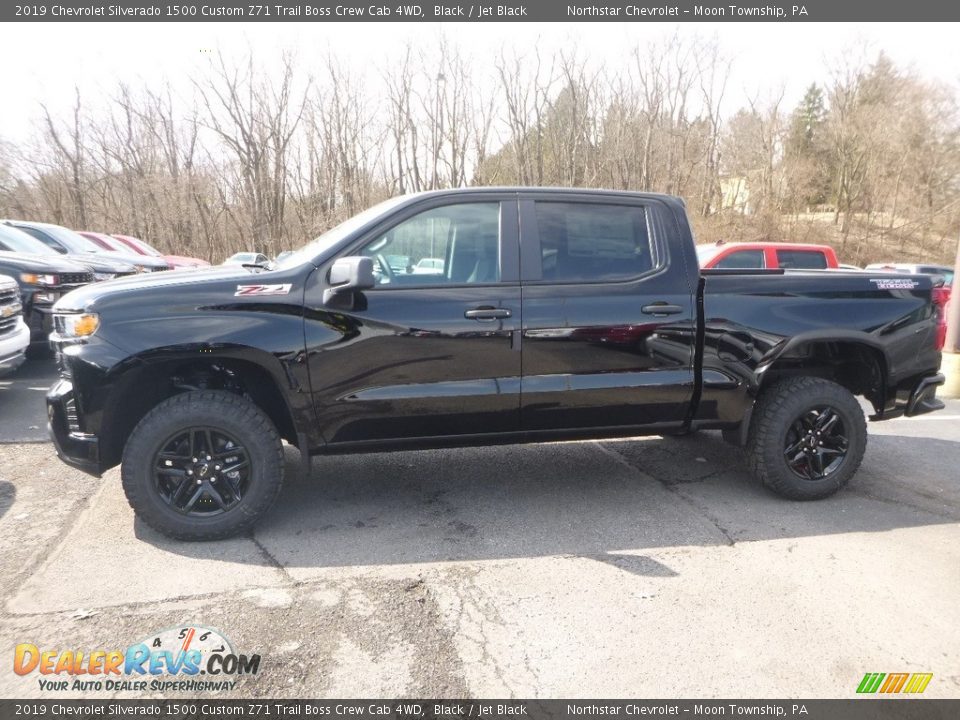 Black 2019 Chevrolet Silverado 1500 Custom Z71 Trail Boss Crew Cab 4WD Photo #2