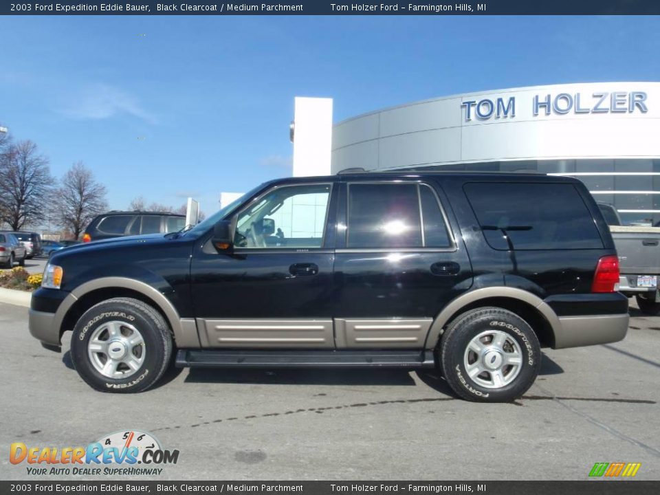 2003 Ford Expedition Eddie Bauer Black Clearcoat / Medium Parchment Photo #2