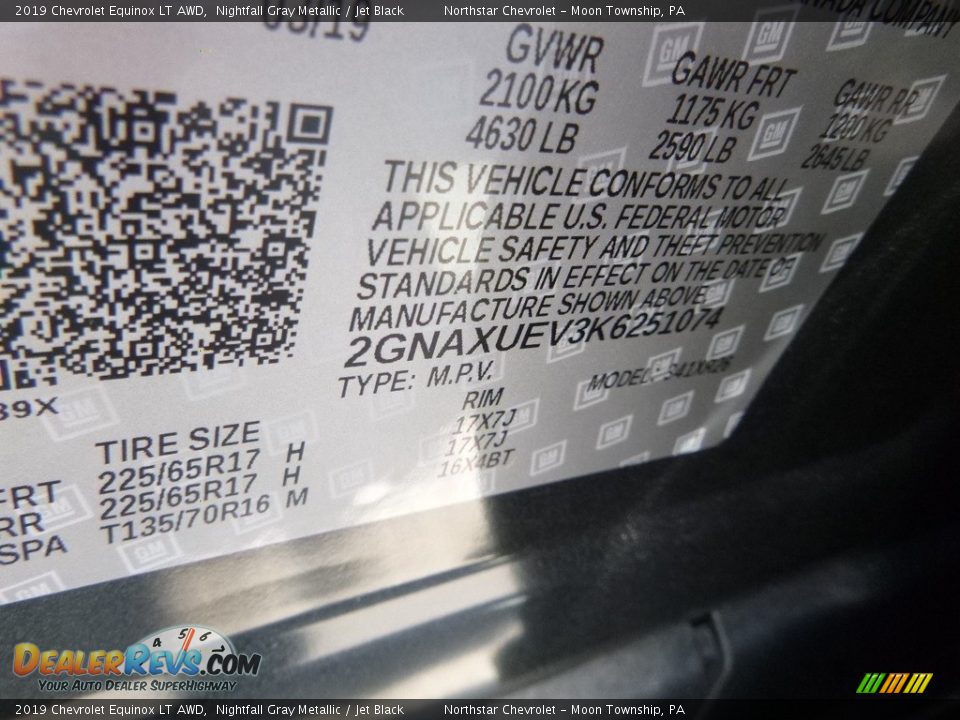 2019 Chevrolet Equinox LT AWD Nightfall Gray Metallic / Jet Black Photo #16